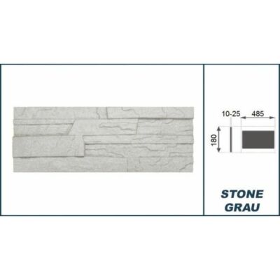 3D Kőhatású burkoló "stone" szürke (0,52 m2)