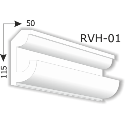 RVH-01 Rejtett világítás díszléc (200cm)