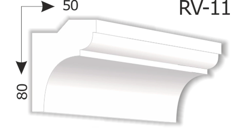 RV-11 Rejtett világítás díszléc (200cm - Rejtett világítás